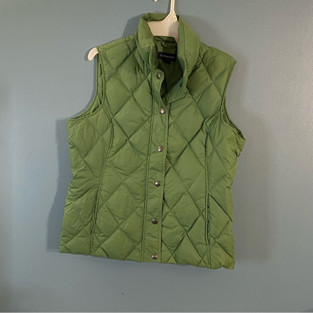 ⚜️Lands' End Quilted Puffer Vest - Green